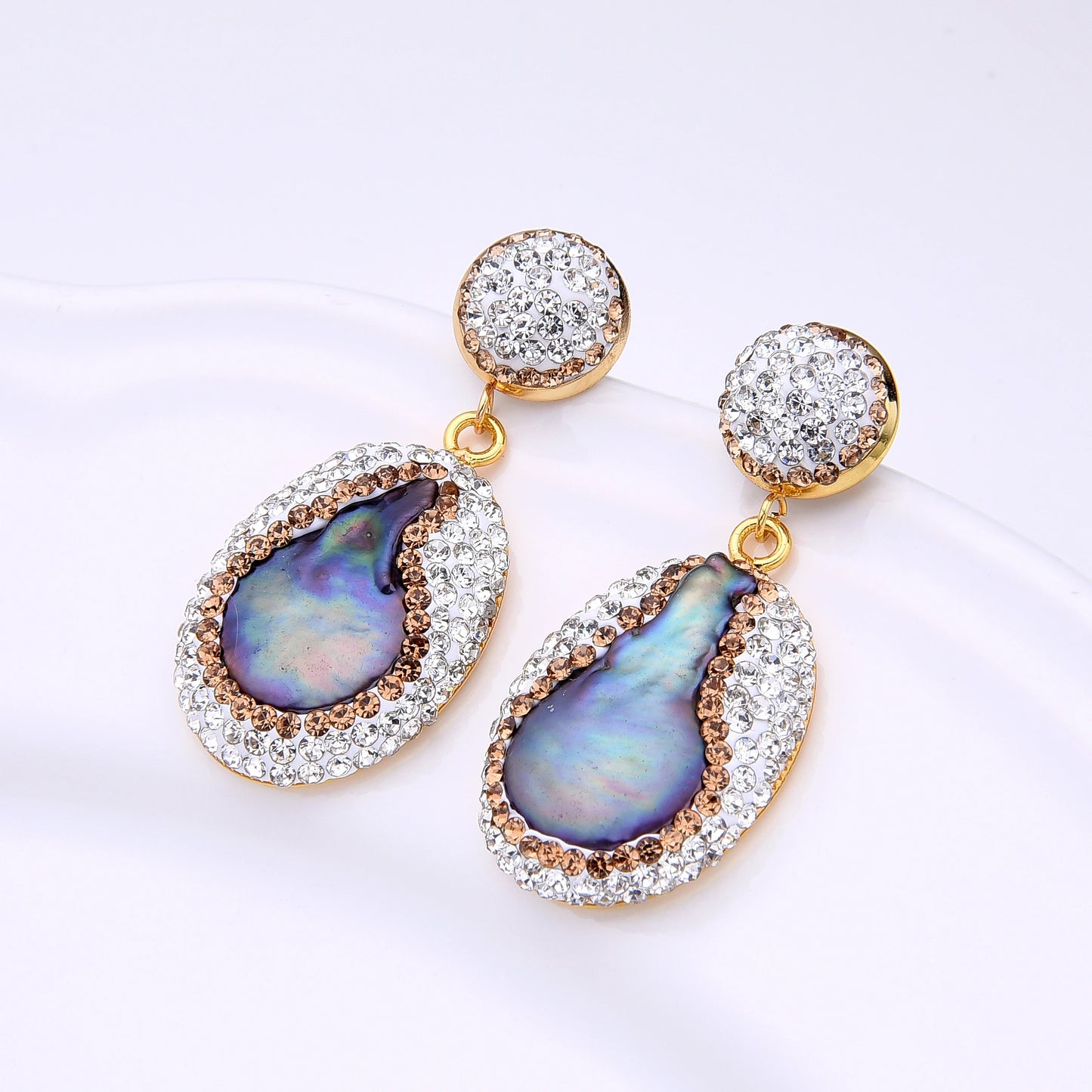 Natural Baroque Pearl Fashion Earrings For Women Bohemia Handmade Rhinestone Earring Stud 2023 New Earrings Party Jewelry Gift