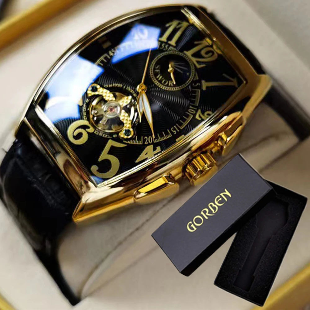 Luxury Mens Automatic Mechanical Watches Tourbillon Skeleton Wrist Clock Male Luminous Man Wrist watch for men relojes mecánicos