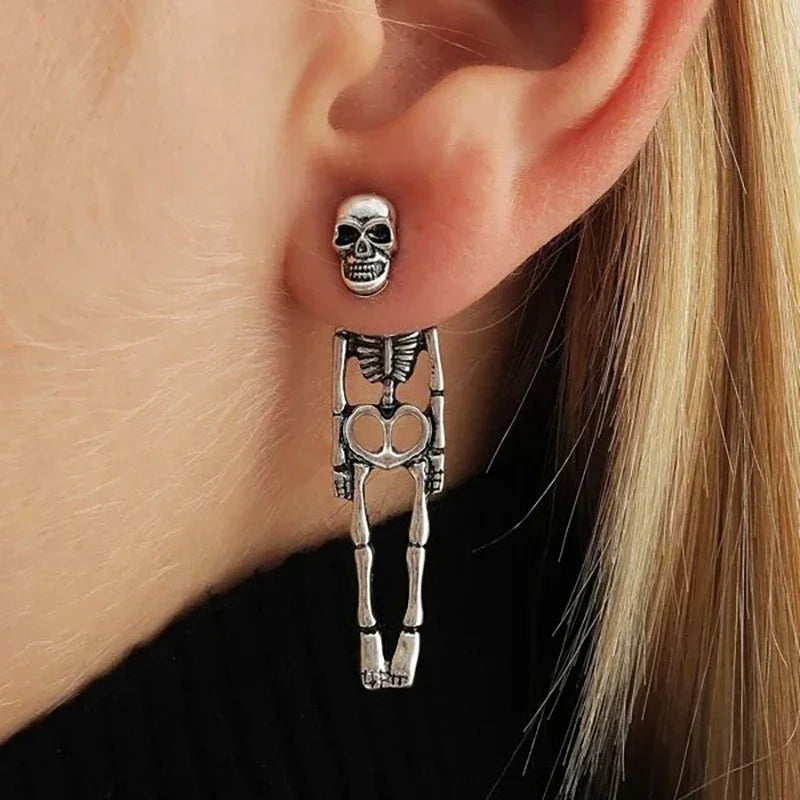 New Halloween Skull Skeleton Drop Earrings for Women Fashion Trend Gothic Jewelry Gift Hip Hop Rock Cool Dropped Earrings Men