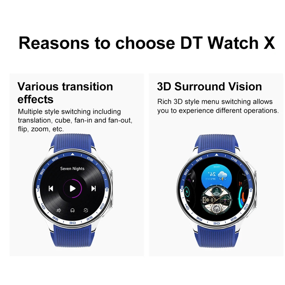 OPPO Watch X AMOLED 32GB Smartwatch Waterproof Men Smart Watch Bluetooth Call Connect Headphones TWS Music 3D UI Mode Video 2024