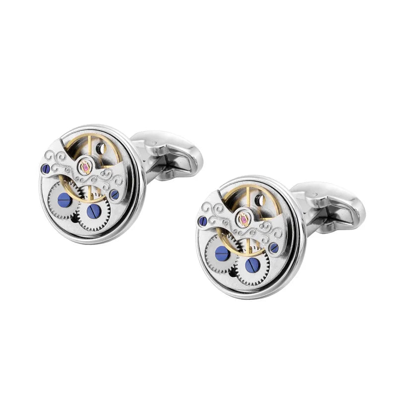 Brand Designer Watch Movement Cufflinks For Mens Business Wedding Shirt Cuff Links Gear Mechanism Functional Cufflink Jewelry