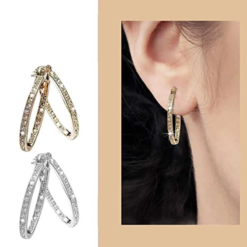 1 Pair Of Simple Large Hoop Earrings With Fashion Temperament, Female Personality Street Match, Banquet Holiday Wear