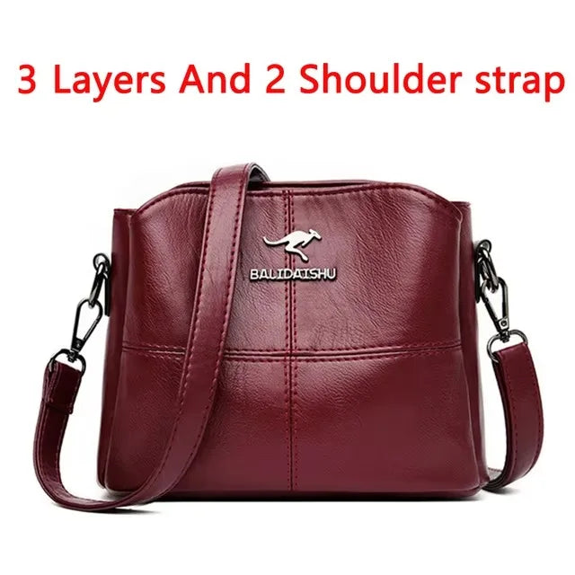 Genuine Soft Leather Handbags for Women Vintage Shoulder Tote Bag Luxury Designer Ladies Large Capacity Purse Bags Sac A Main