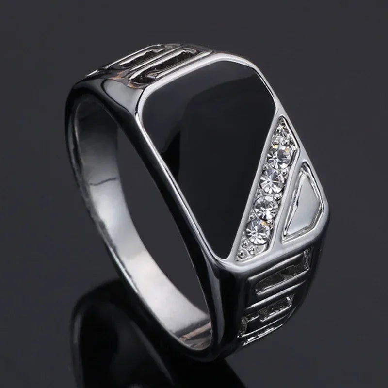 Signet Square Finger Rings for Men Punk Style Collection Gold Color Width Biker Ring Party Wedding Jewelry Wholesale