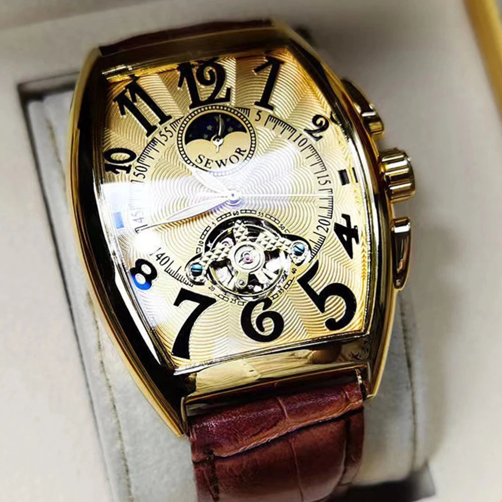 Luxury Mens Automatic Mechanical Watches Tourbillon Skeleton Wrist Clock Male Luminous Man Wrist watch for men relojes mecánicos