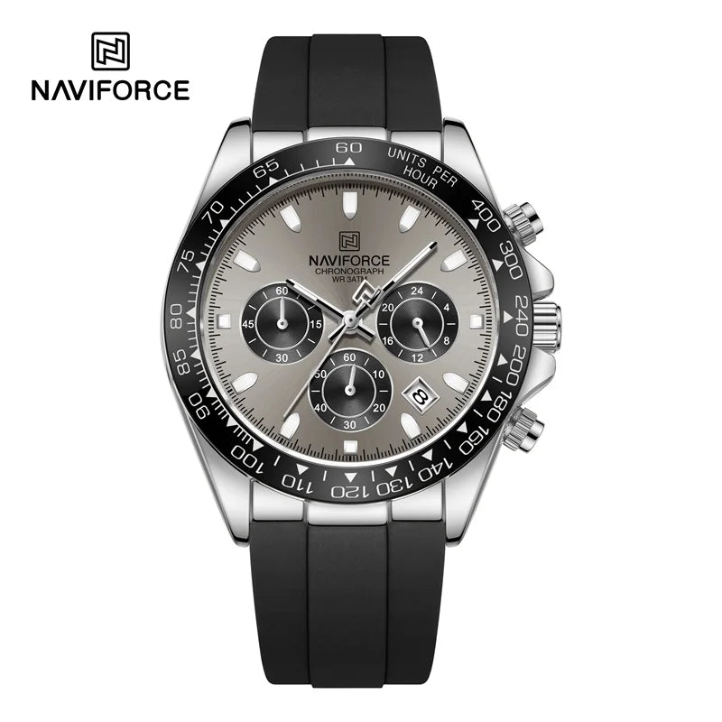 NAVIFORCE Luxury Men's Watch Waterproof Sports Quartz Clock Silicone Strap Chronograph Luminous Wristwatches Relogio Masculino