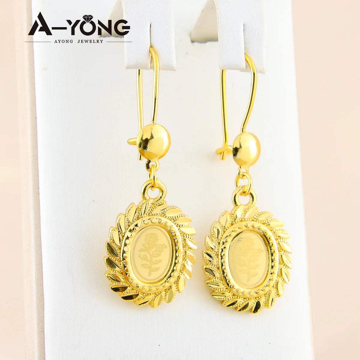 AYONG Turkish Coin Dangle Earrings 21k Gold Plated Dubai African Copper Drop Earring Middle East Arab Women Bridal Jewelry Parts