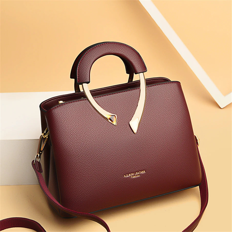 GENUINE VANDERWAH High Quality Leather Casual Tote Luxury Handbags Women Bags Designer Shoulder Crossbody Bags for Women 2024