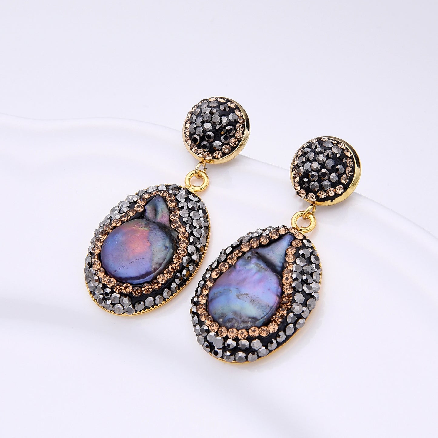 Natural Baroque Pearl Fashion Earrings For Women Bohemia Handmade Rhinestone Earring Stud 2023 New Earrings Party Jewelry Gift