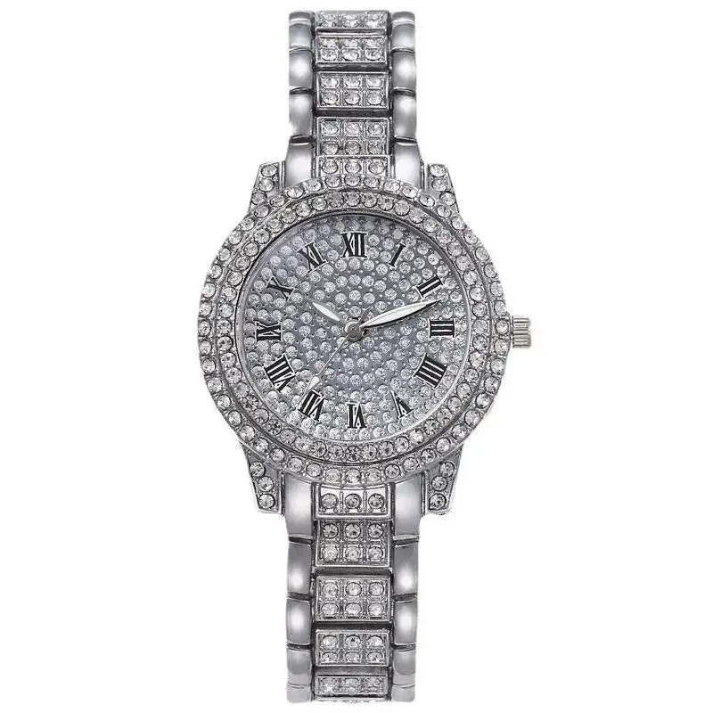 Women's Watch Full Diamond Top Luxury Brand Quartz Steel Watches For Ladies Punk Elegant Zircon Crystal Fashion Wristwatch Clock