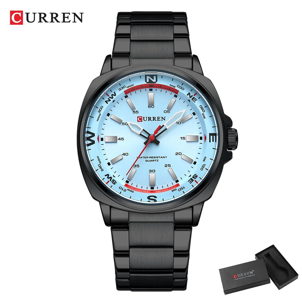 CURREN Brand Quartz Watch For Men Waterproof Sport Military Watches Mens Business Stainless Steel Wristwatch Male Clock