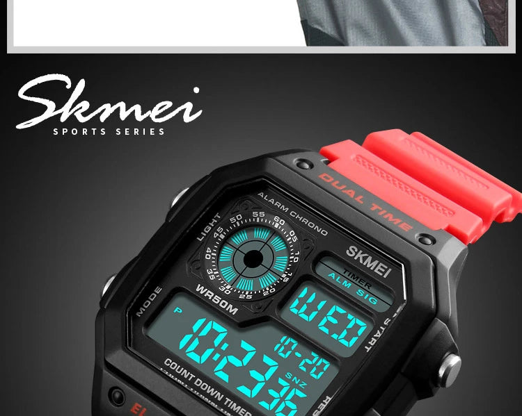 SKMEI 1299 Fashion Men PU Strap Multifunction Waterproof Watches Alarm Male Digital Watch reloj hombre Outdoor Sport Watch