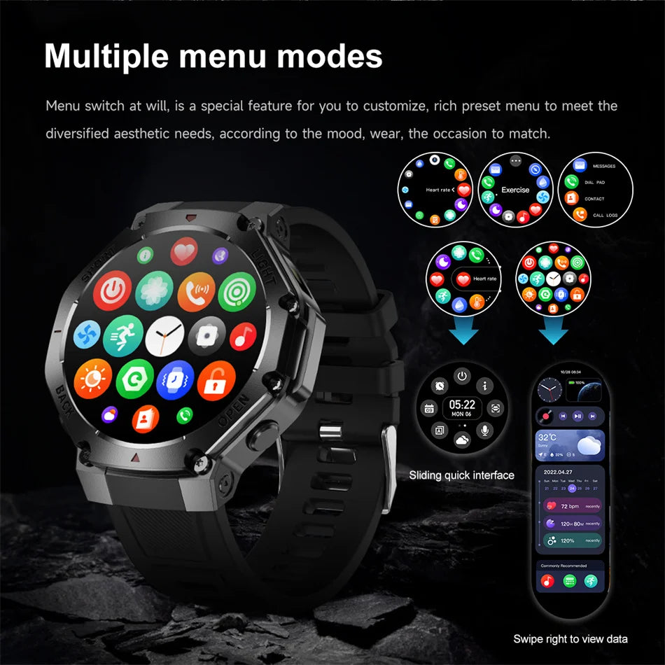 2025 New LED Smart Watch Men's HD AMOLED Bluetooth Call Waterproof Smartwatch Heart Rate Monitoring Women's Health Smart Watches