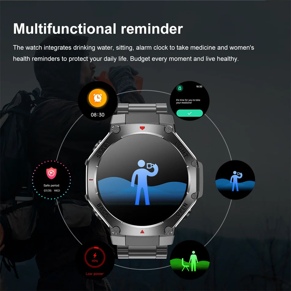 2025 New LED Smart Watch Men's HD AMOLED Bluetooth Call Waterproof Smartwatch Heart Rate Monitoring Women's Health Smart Watches