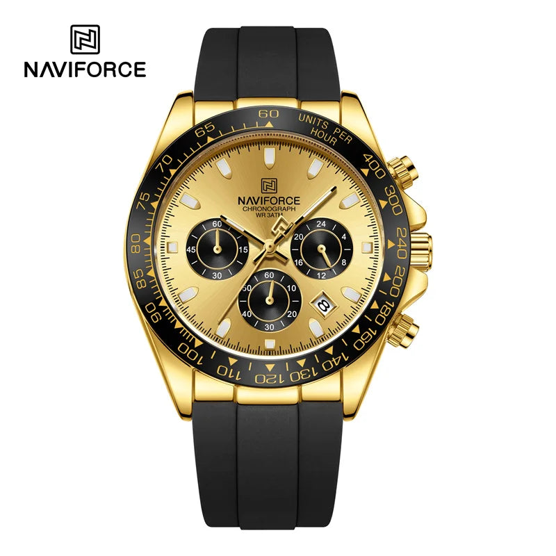 NAVIFORCE Luxury Men's Watch Waterproof Sports Quartz Clock Silicone Strap Chronograph Luminous Wristwatches Relogio Masculino