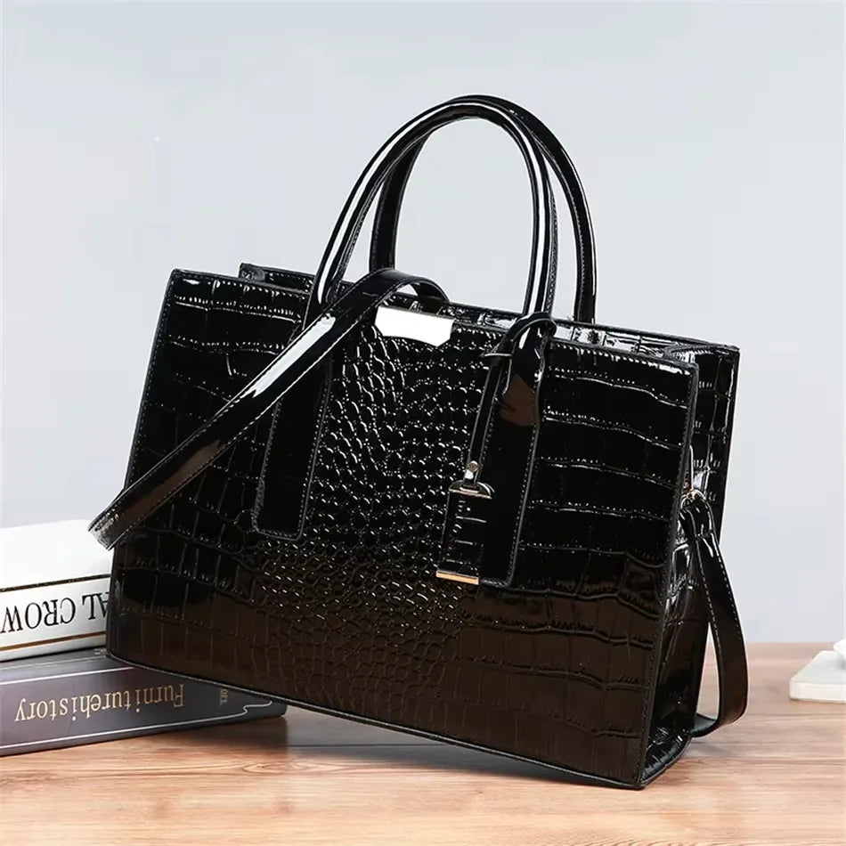 Brand Leather 3 Layers Alligator Crossbody Bag for Women Female Shoulder Messenger Sac Luxury Designer Ladies Handbags