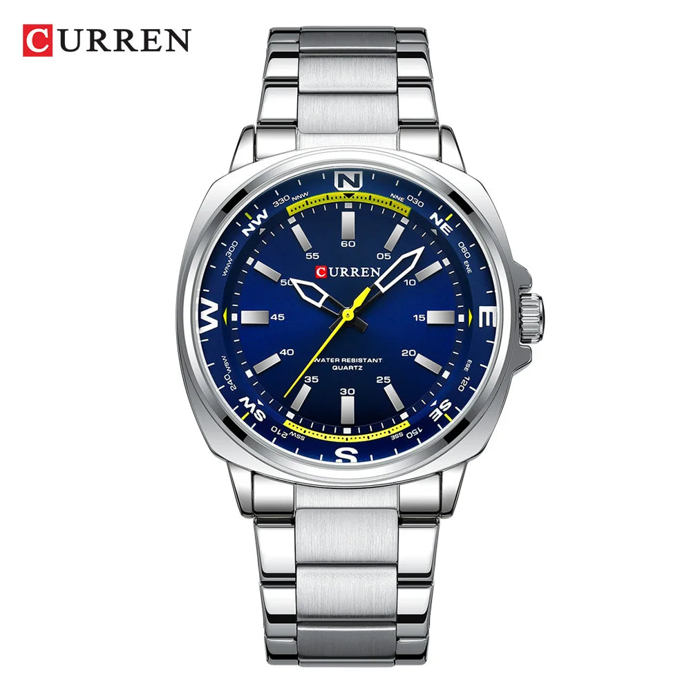 CURREN Brand Quartz Watch For Men Waterproof Sport Military Watches Mens Business Stainless Steel Wristwatch Male Clock