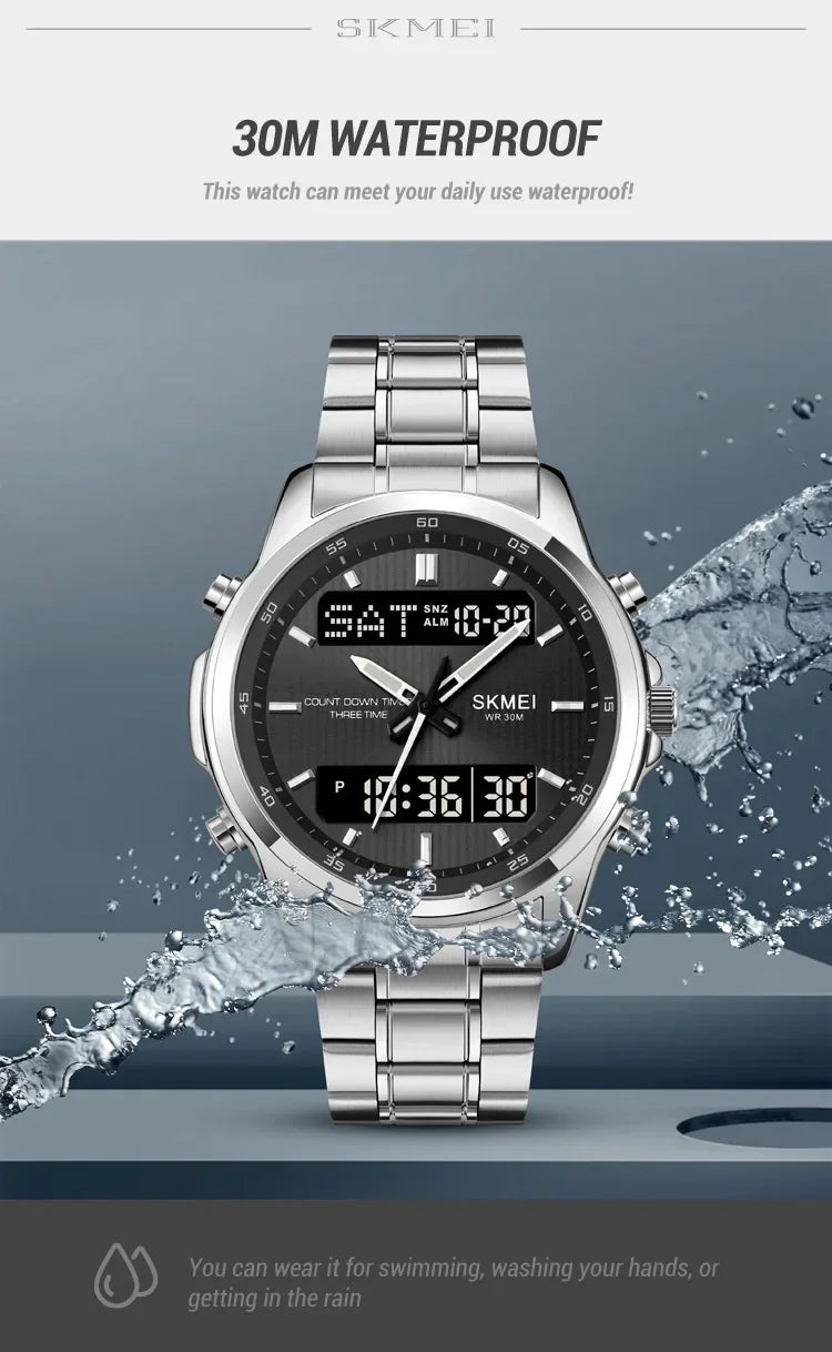 Skmei 2049 Fashion Watches  Men's Watch Backlit Sport Waterproof Alarm Clock 3 Time Countdown Timer Digital Watch