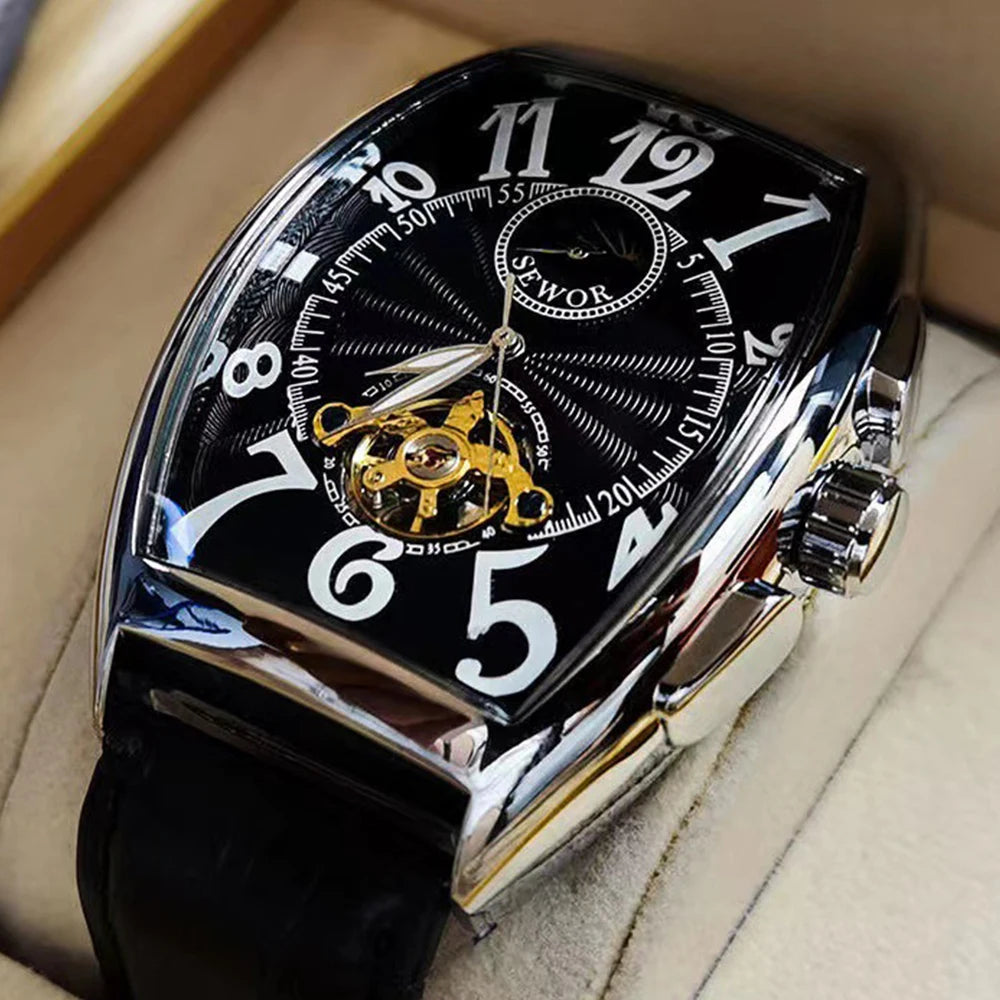 Luxury Mens Automatic Mechanical Watches Tourbillon Skeleton Wrist Clock Male Luminous Man Wrist watch for men relojes mecánicos