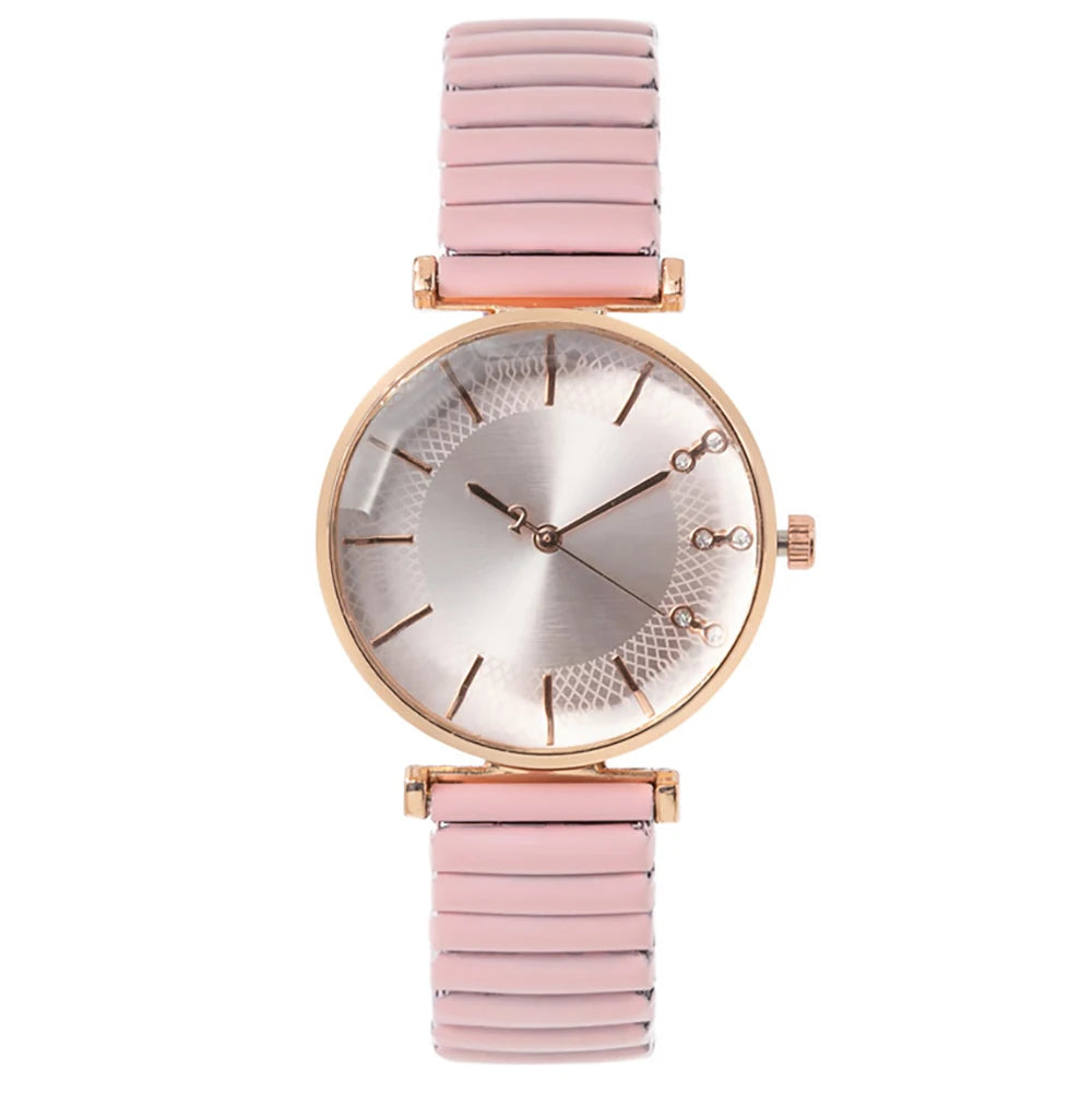 Luxury Treasure Blue Simple Crystal Ladies Quartz Watch Casual Stainless Steel Stretch Strap Fashion Women Dress Clock Watches