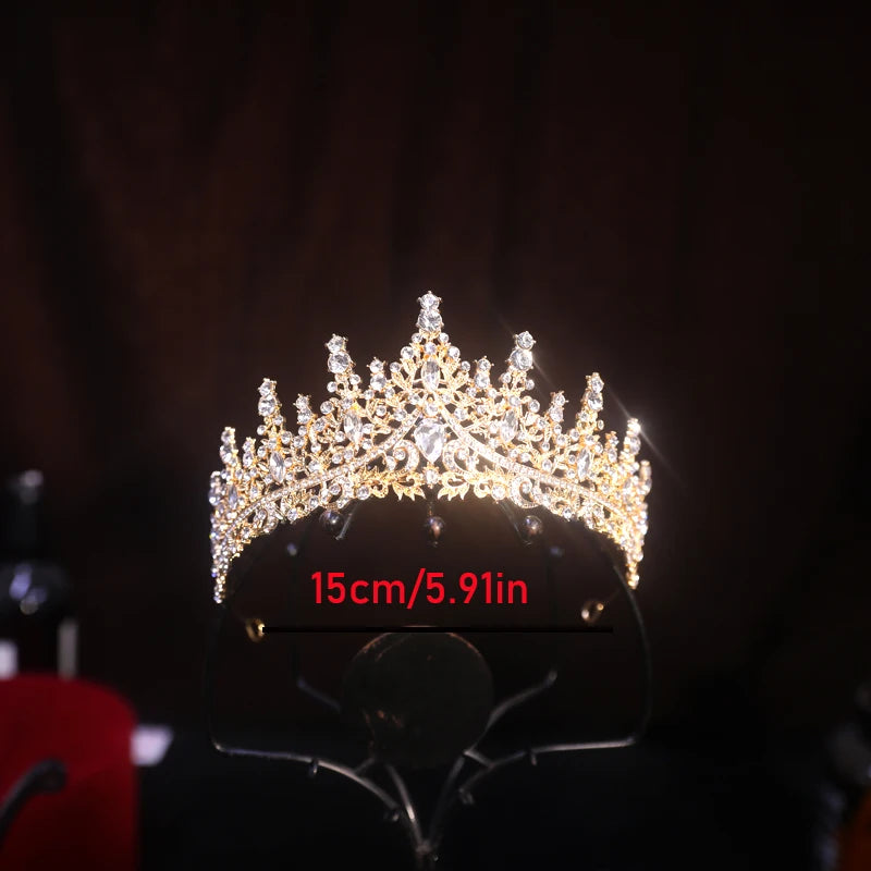 1pc Bridal Wedding Hair Accessory Crown Luxurious Rhinestone Ball Birthday Gift Fashionable Jewelry Headbands Bar Mitzvah Crown