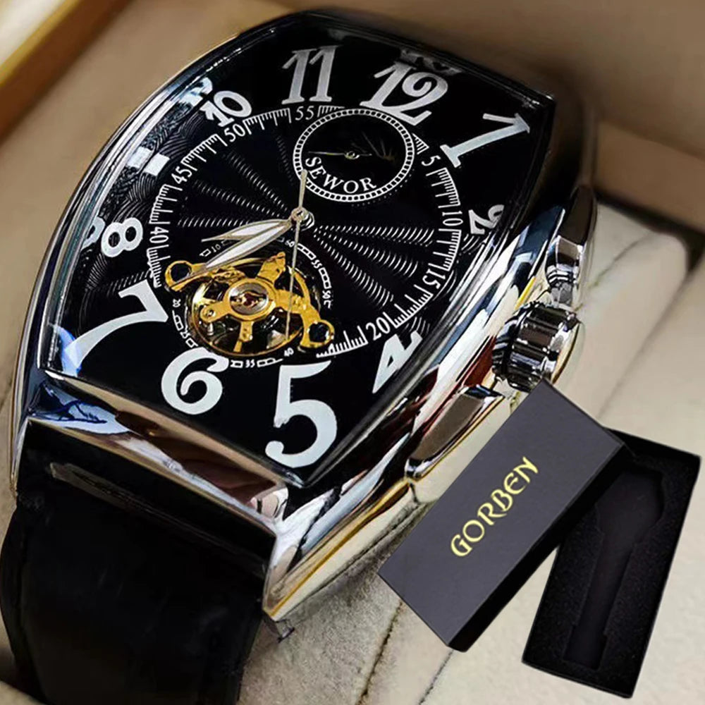 Luxury Mens Automatic Mechanical Watches Tourbillon Skeleton Wrist Clock Male Luminous Man Wrist watch for men relojes mecánicos