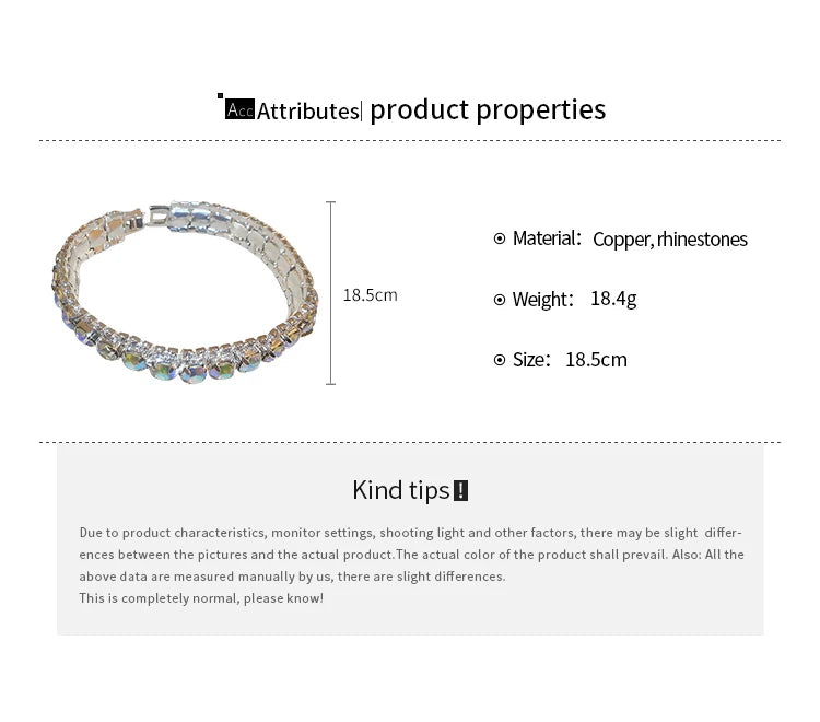 Rhinestone Round Clasp Bracelet for Women Personality Colorful Bracelets Temperament Light Luxury Posh Accessories Wholesale